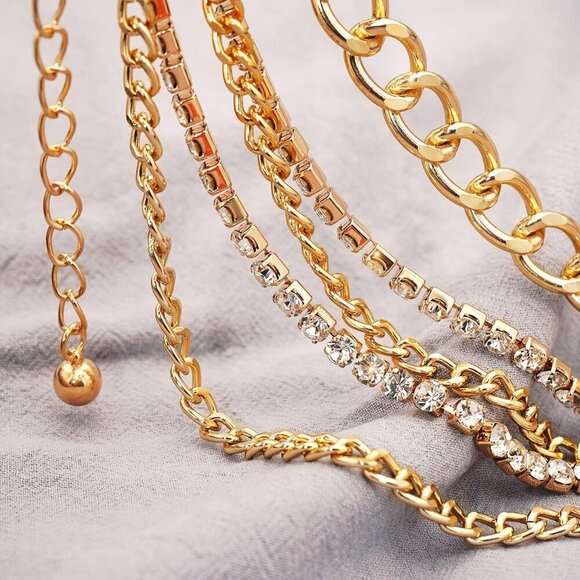 Multilayer Chain Belt Women Rhinestone Waist Punk Dress Accessory main image 4